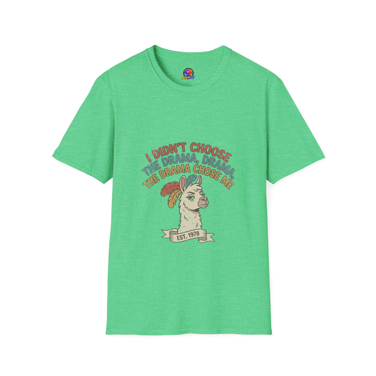 Funny And Witty Llama Drama Graphic T-Shirt — "I Didn’t Choose the Drama" Retro Design