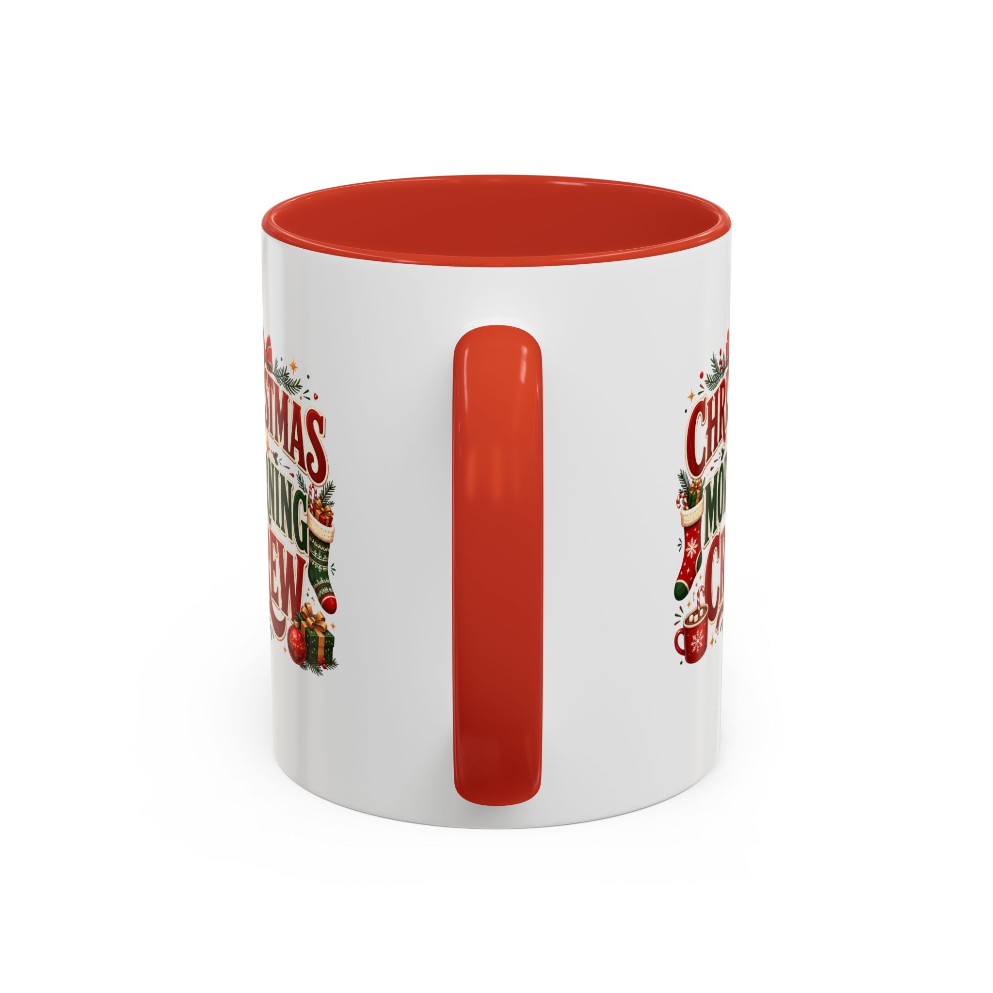 Christmas Morning Crew Accent Coffee Mug – Holiday Coffee Cup
