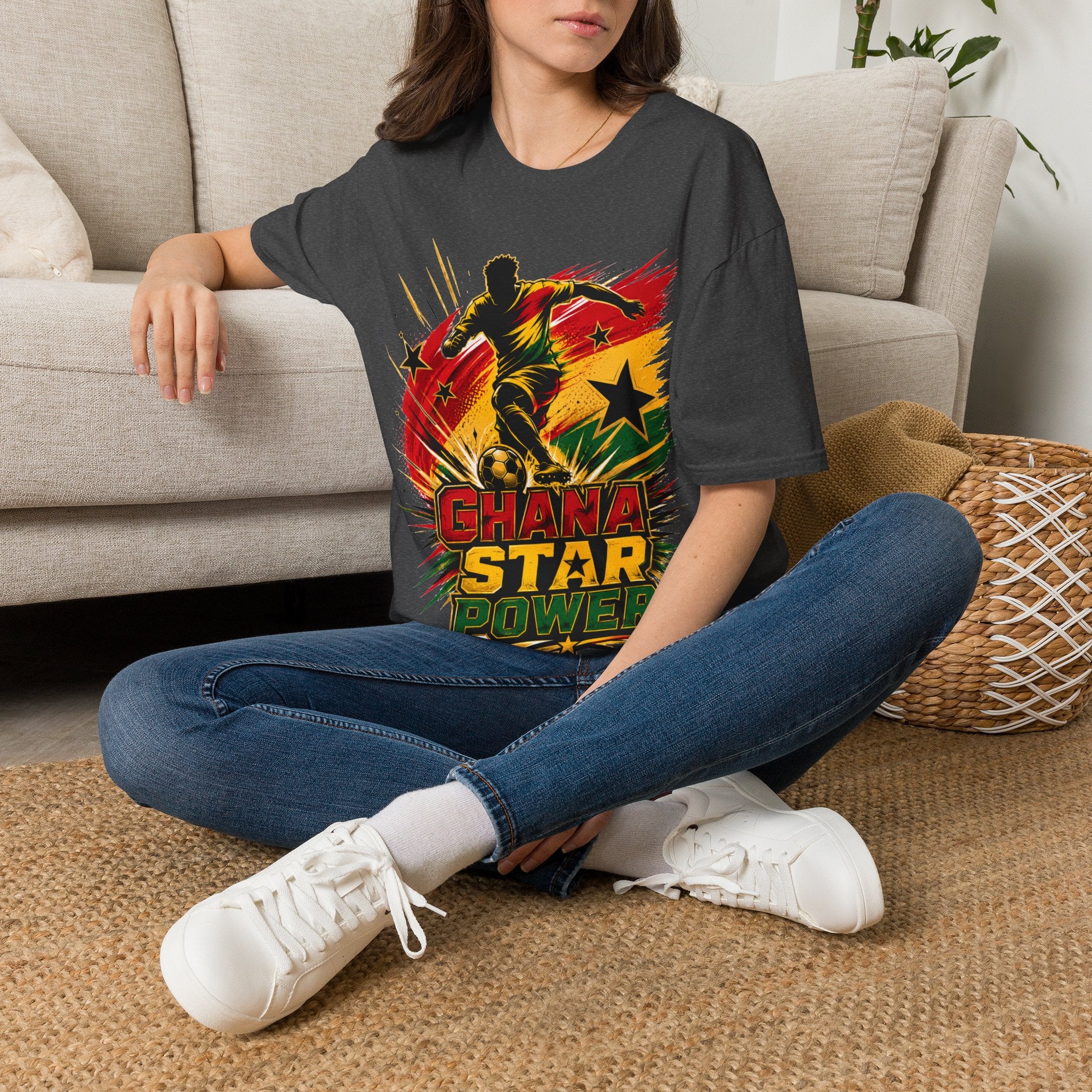 Ghana Star Power Soccer T-Shirt — Afro Football Fan Tee - Ghana T-Shirt