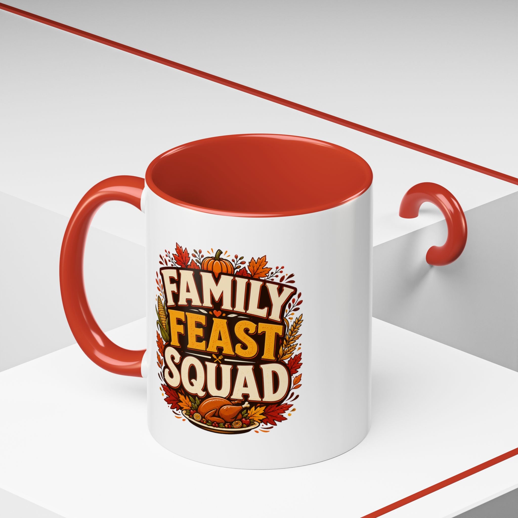 Thanksgiving Mug Family Feast Squad Coffee Mug — Thanksgiving Fall Holiday Accent Mug