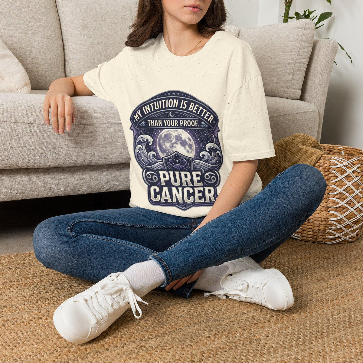 Cancer Zodiac T-Shirt — "My Intuition Is Better Than Your Proof" Astrology Tee