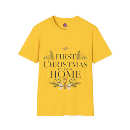 First Christmas T-Shirt — 'First Christmas in Our Home' Elegant Holiday Tee