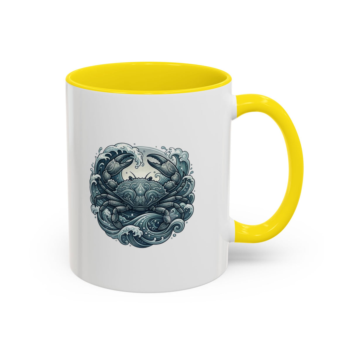 Cancer Zodiac Crab Ocean Crest Accent Coffee Mug