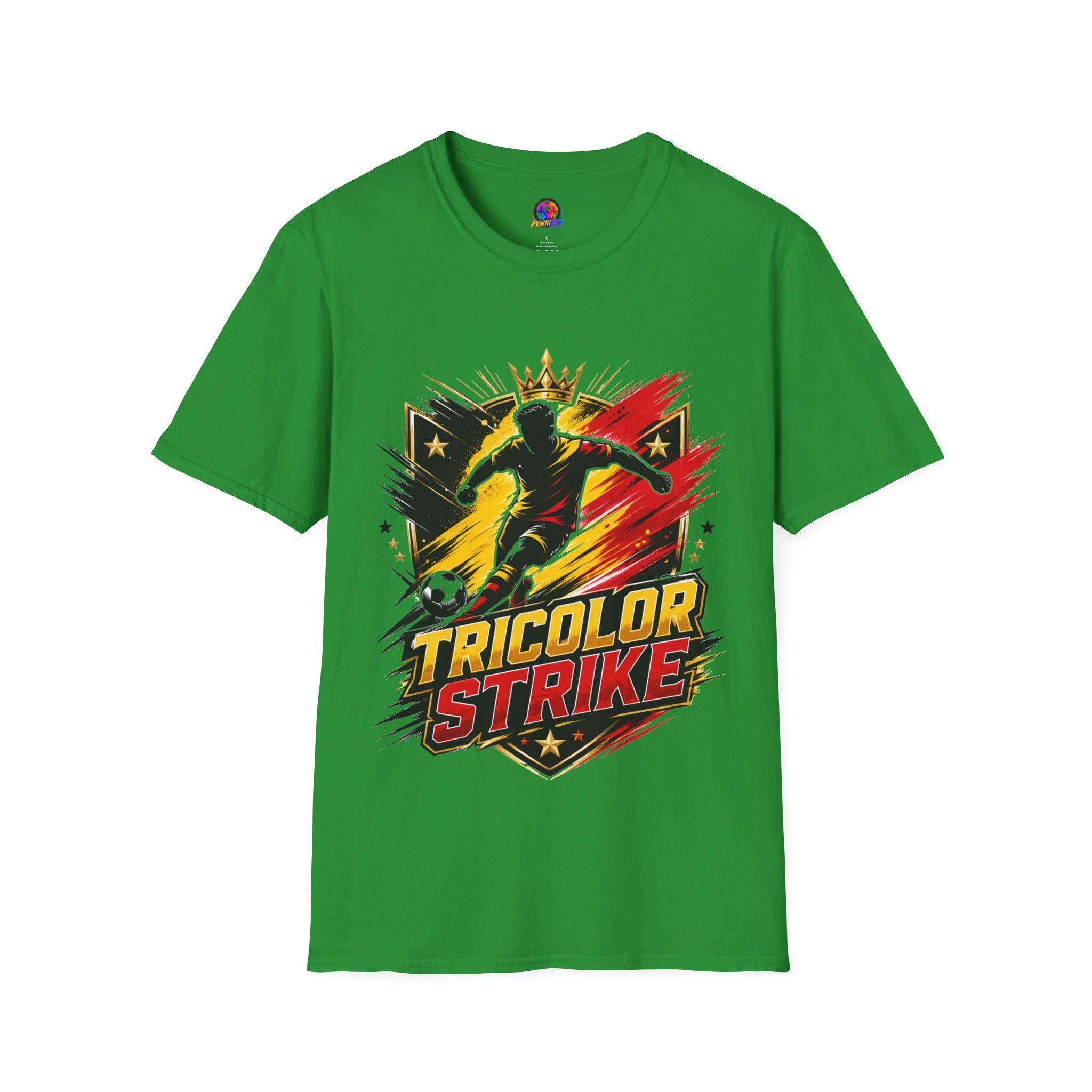 Belgium Soccer T-Shirt — 'Tricolor Strike' Graphic Jersey Tee