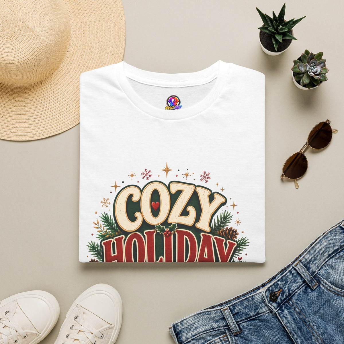 Cozy Holiday Club T-Shirt — Festive Christmas Cozy Cocoa Graphic Tee