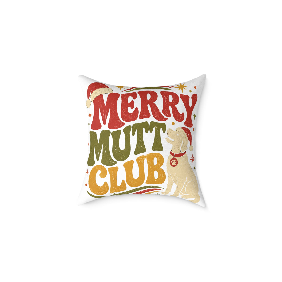 Merry Mutt Club Holiday Modern Day Christmas  Pillow