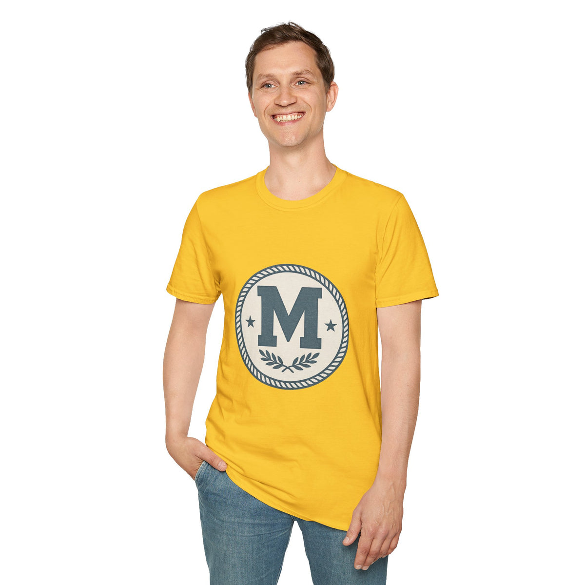 Monogram M Crest T‑Shirt — Vintage Initial Logo Tee - Trending Now - August 2026