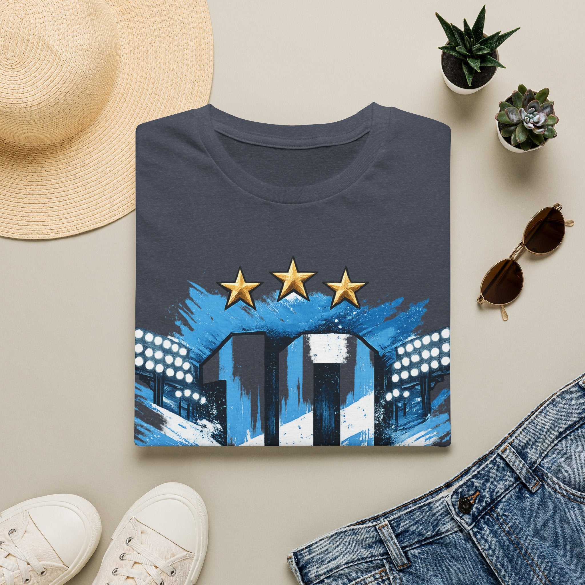 Argentina Soccer Fan T-Shirt — 'La Nuestra' #10 Jersey Design