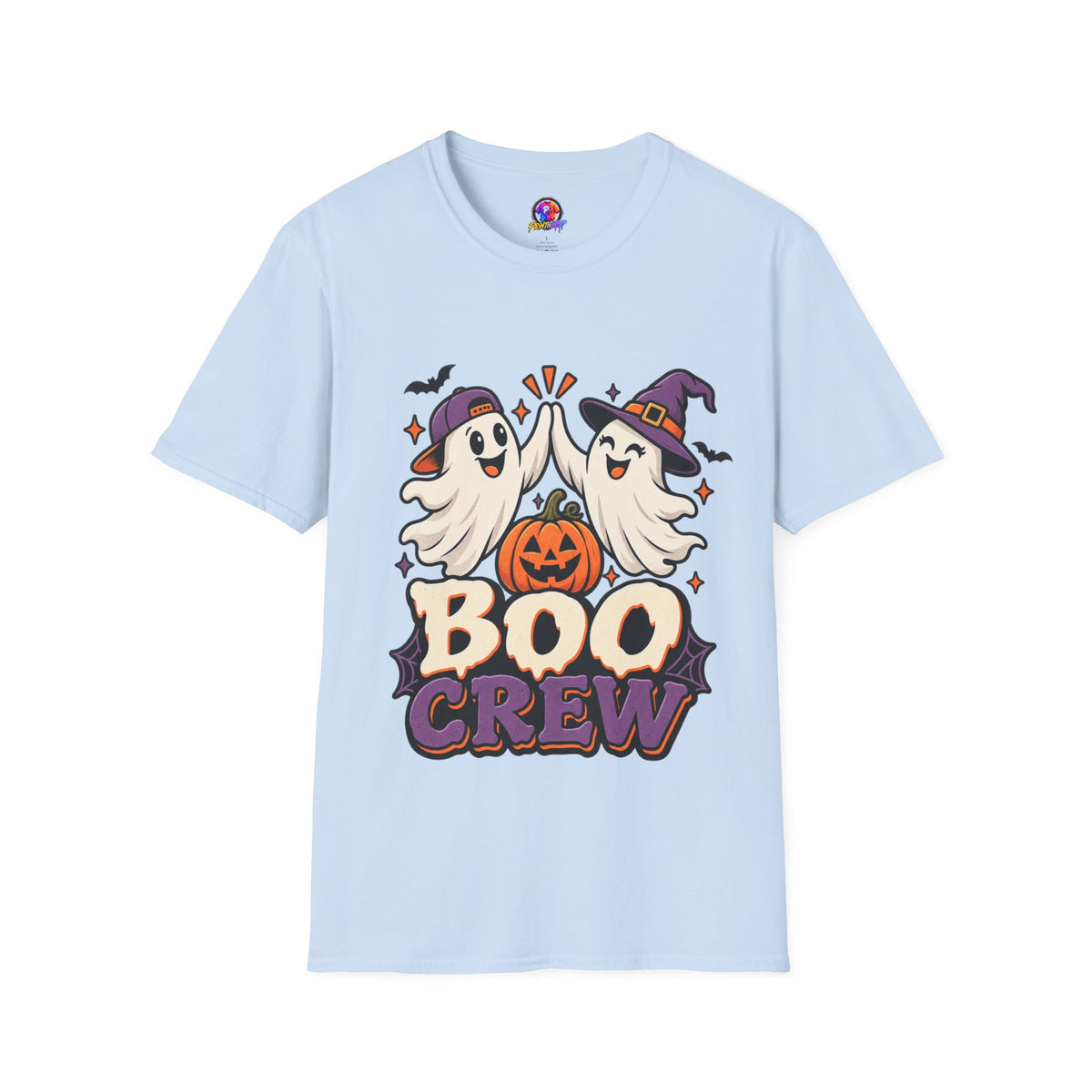 Boo Crew Halloween T-Shirt — Cute Ghosts & Pumpkin Graphic