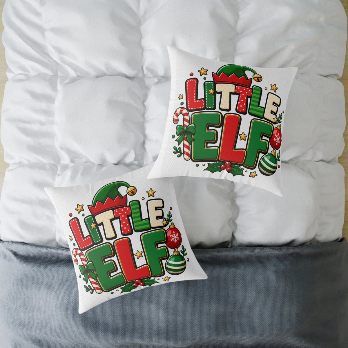 Little Elf Christmas Pillow — Festive Holiday Decorative Throw Pillow
