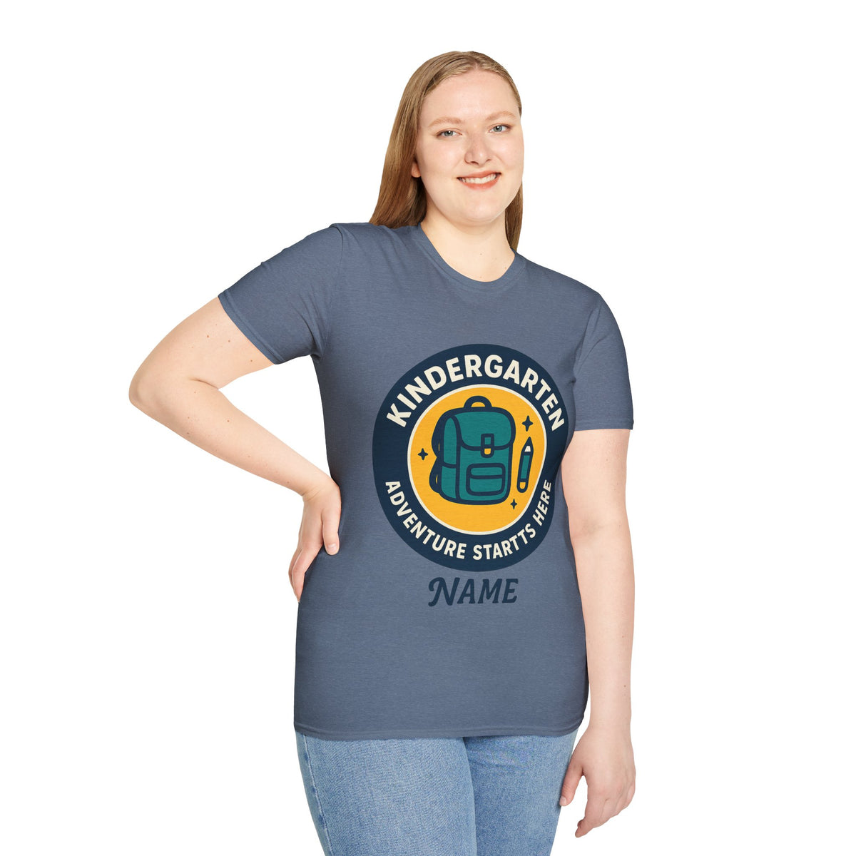 Kindergarten Teacher T‑Shirt – 'Kindergarten' Backpack Badge Design - Trending Now - August 2026