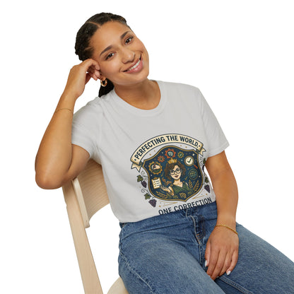 Virgo T‑Shirt — "Perfecting the World One Correction at a Time" Zodiac Tee