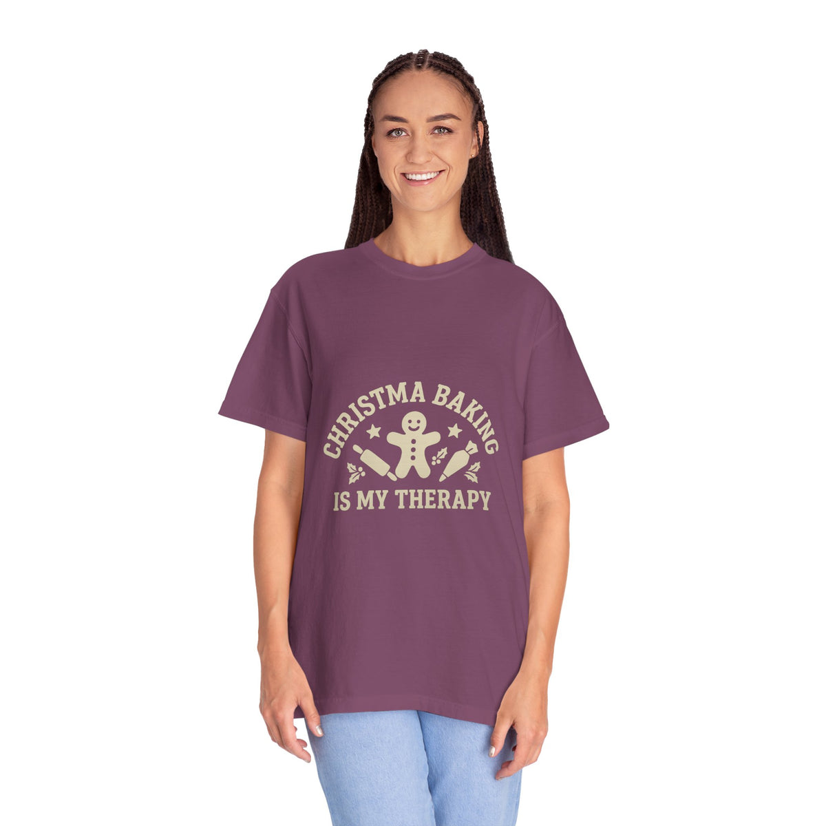 Christmas Baking T-Shirt — "Christmas Baking Is My Therapy" Gingerbread Holiday Tee- Trending Now - October 2026