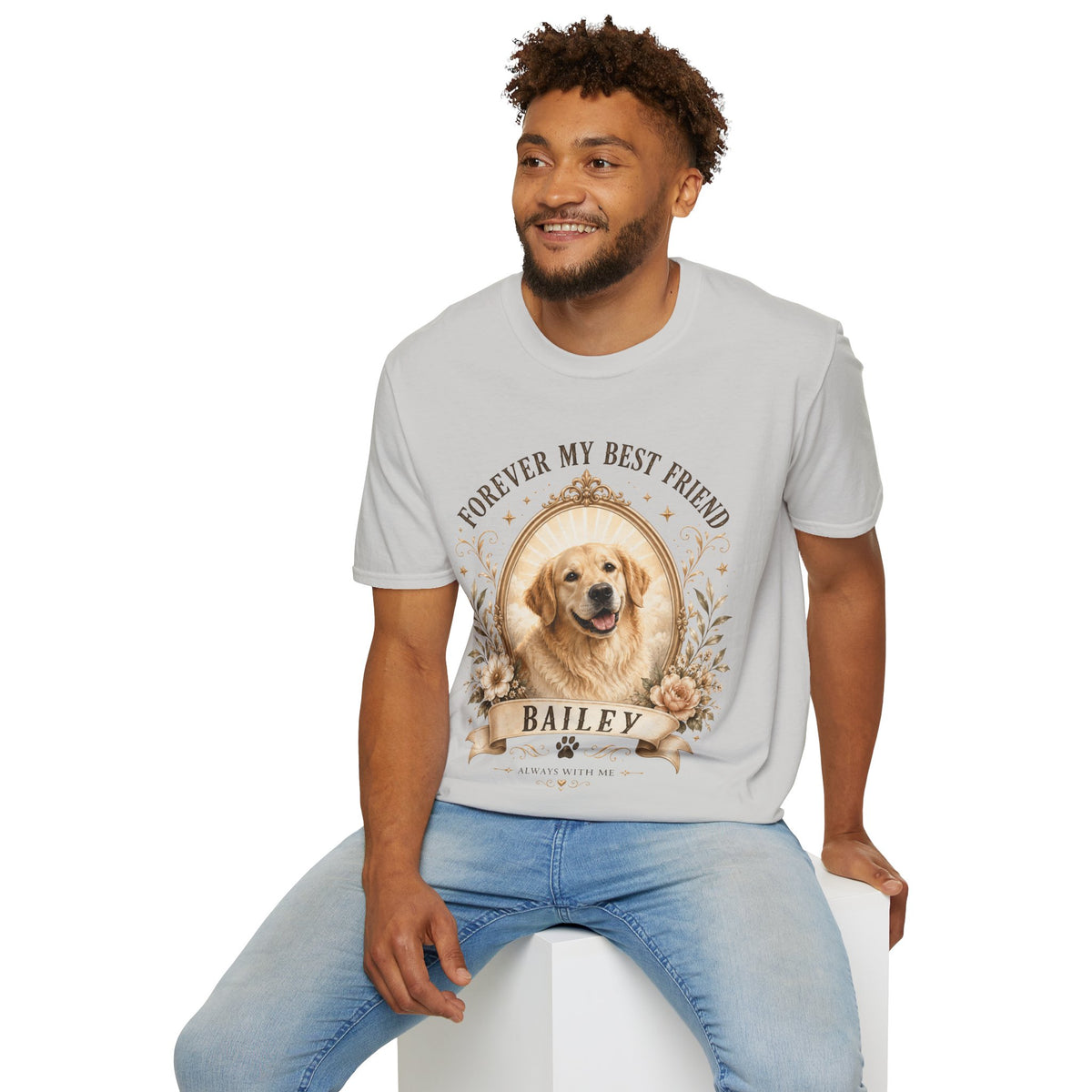 Dog Memorial T-Shirt — "Forever My Best Friend" Personalized Pet Tribute