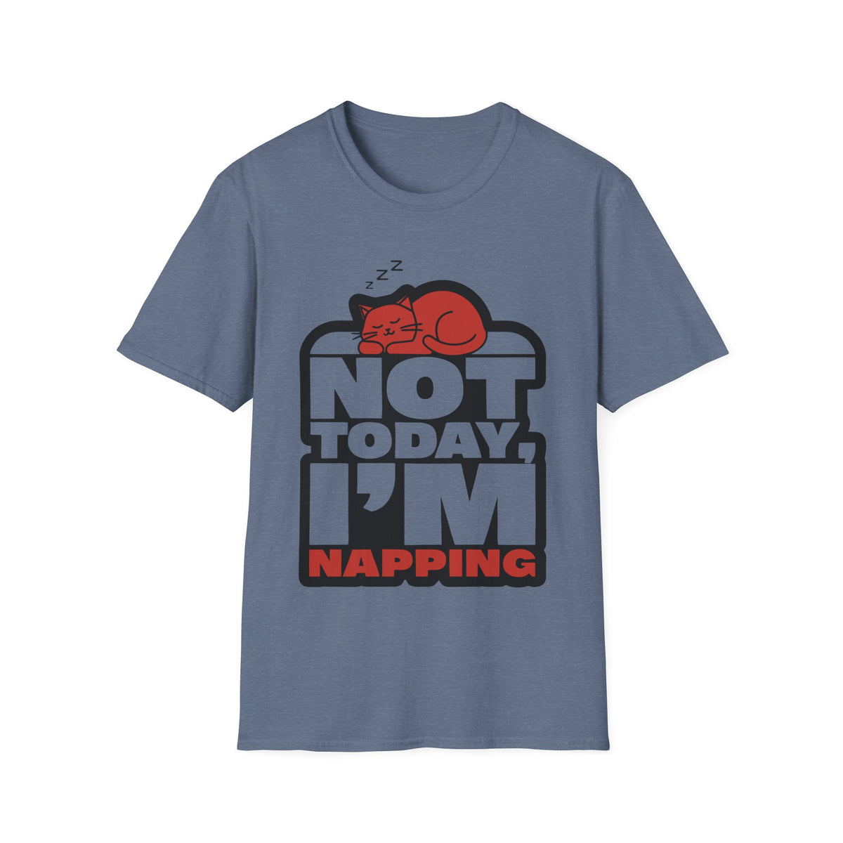 Not Today I'm Napping Orange Cat Tee - Funny Lazy Kitten Bubble Graphic T-Shirt - Trending Now - September 2026