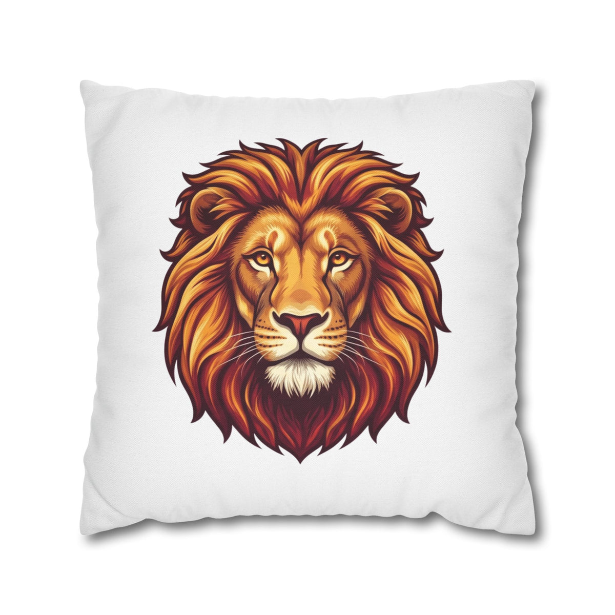 Leo Zodiac Spun Square Pillowcase Lion Face Decorative Pillowcase