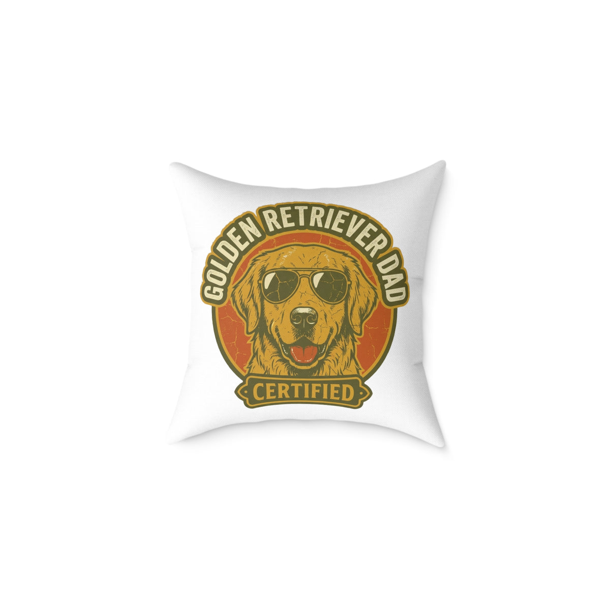 Funny Golden Retriever Dad Certified Pillow