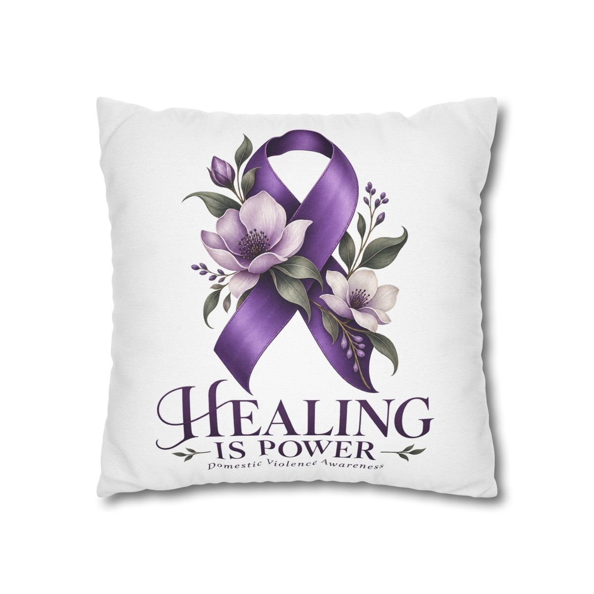 Domestic Violence Healing Is Power Purple Ribbon Pillow