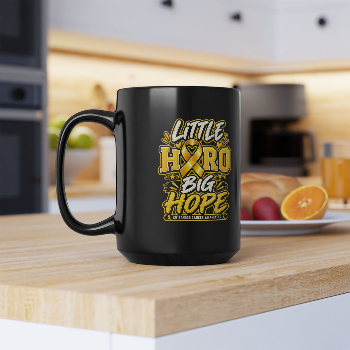 Little Hero Big Hope Childhood Cancer Awareness Mug