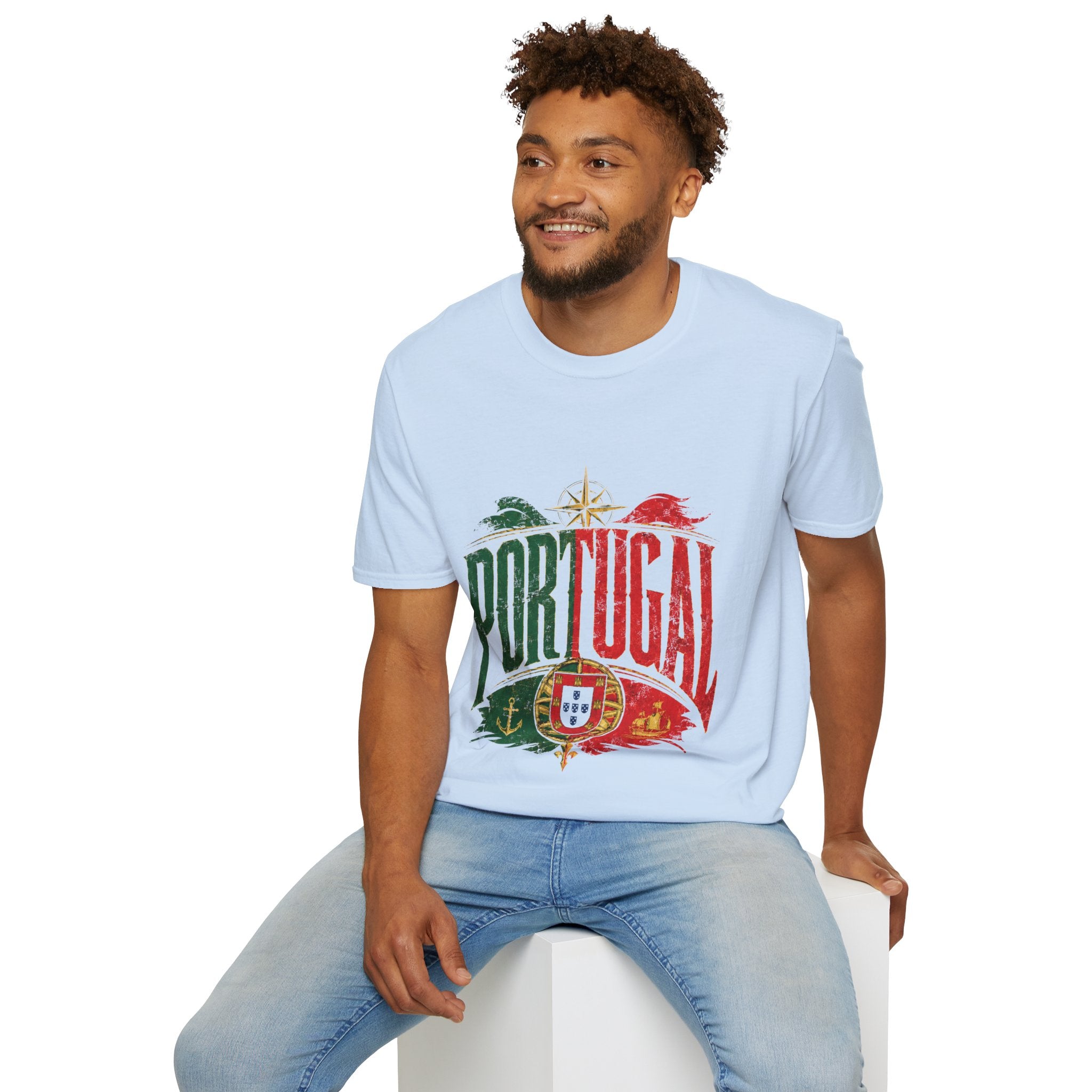 Portugal Vintage Compass T-Shirt — Retro Portuguese Flag Travel Tee