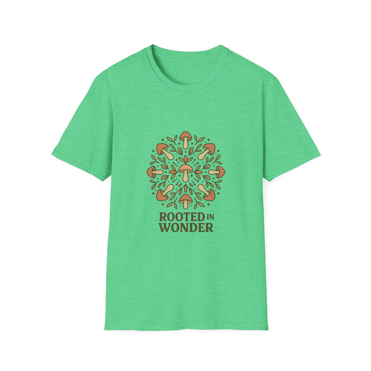 Mushroom Mandala T-Shirt — "Rooted in Wonder" Botanical Graphic Tee