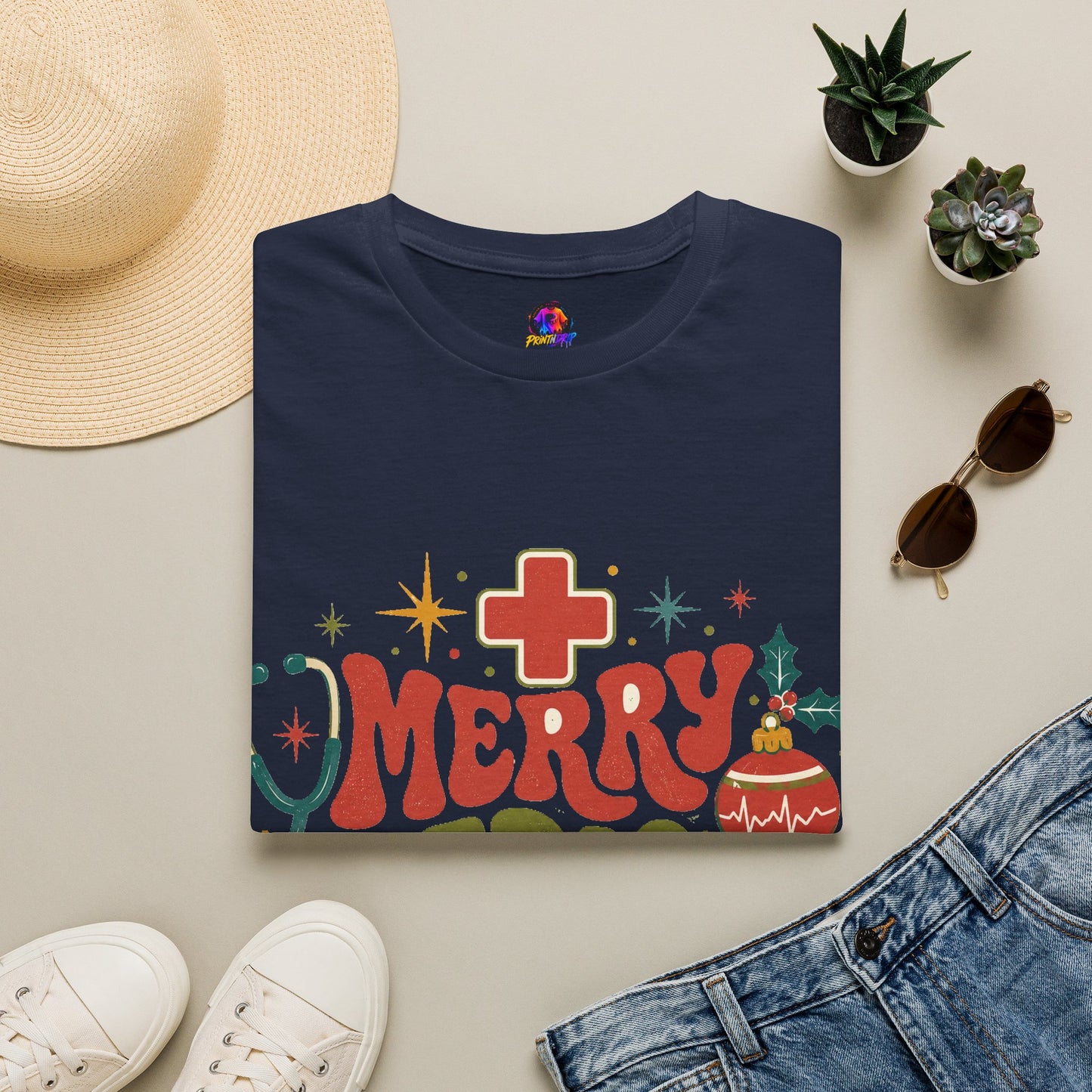 Merry Medical Mood T-Shirt — Christmas Nurse & Healthcare Holiday Tee
