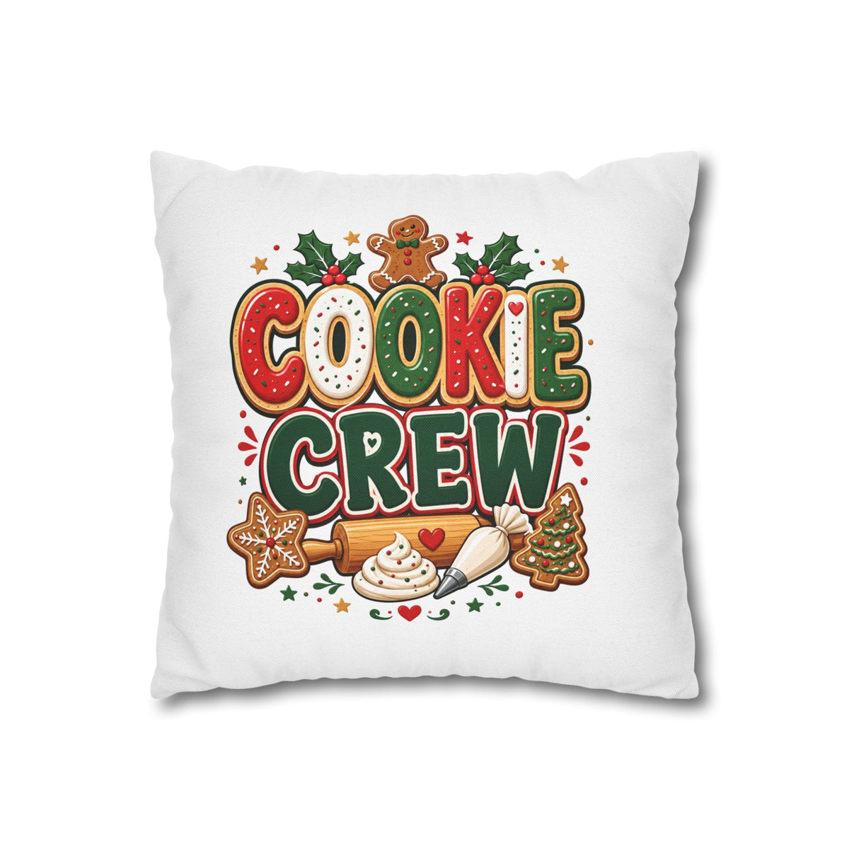 Christmas Cookie Crew Holiday Pillow — Festive Baking Christmas Throw Pillowcase