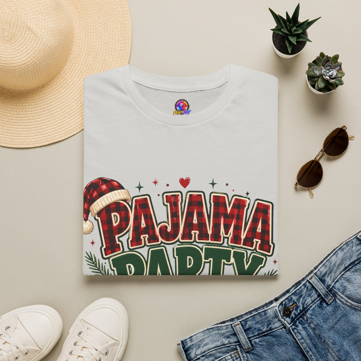 Pajama Party Crew T‑Shirt — Festive Christmas Lounge Tee