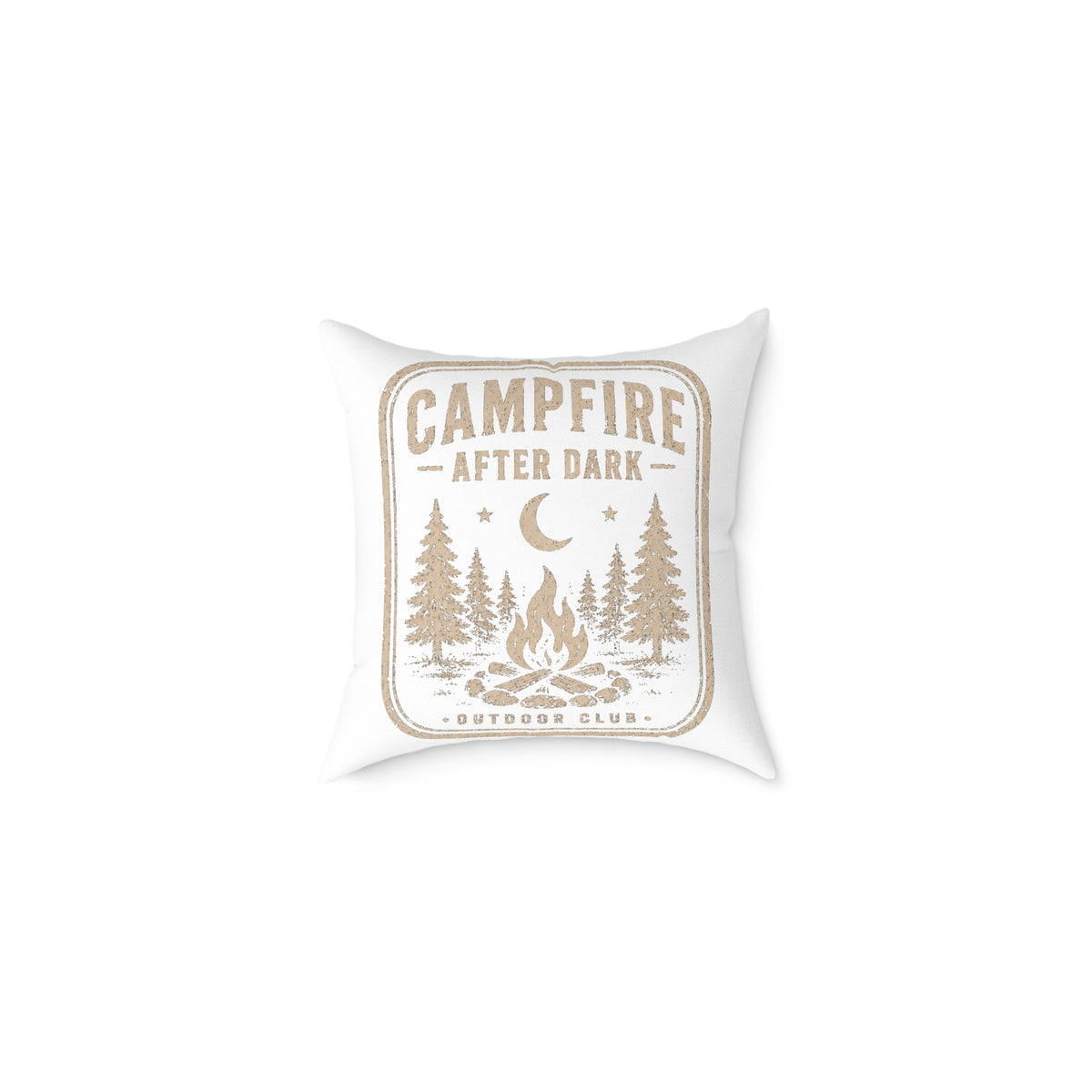Campfire After Dark Pillow Milo Bailey Dog Dad Mom— Rustic Outdoor Camping Throw Pillow