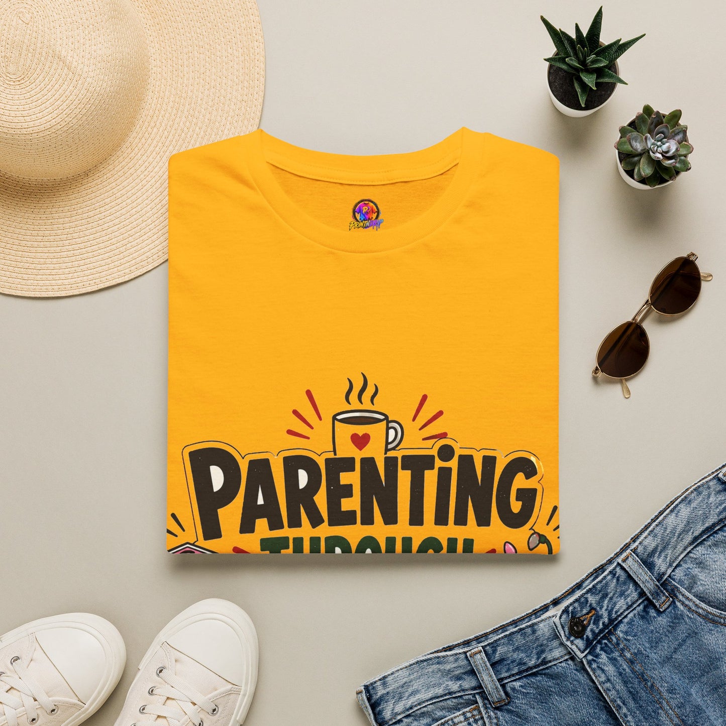 Parenting Through Christmas T-Shirt — Funny Holiday Mom Dad Tee