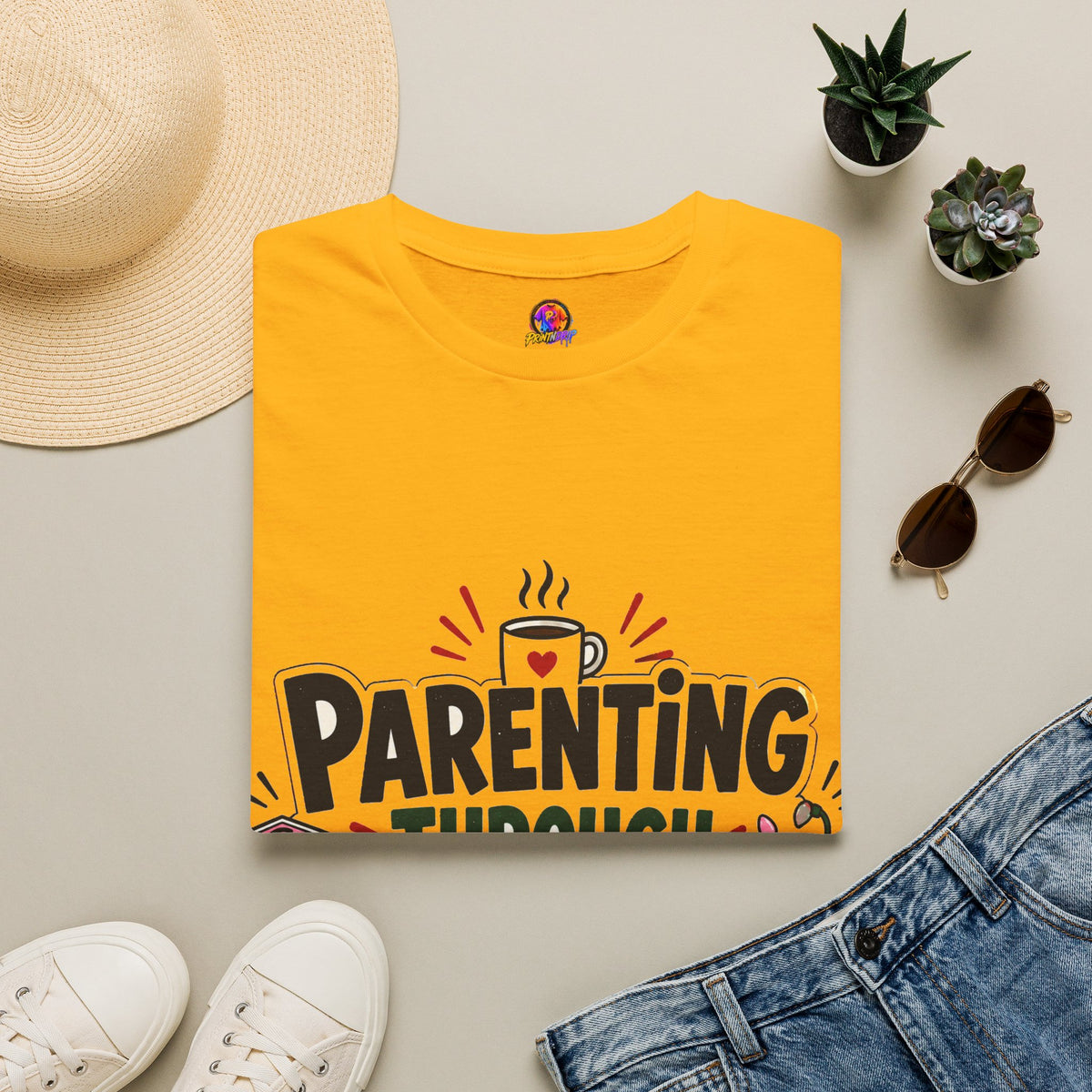 Parenting Through Christmas T-Shirt — Funny Holiday Mom Dad Tee