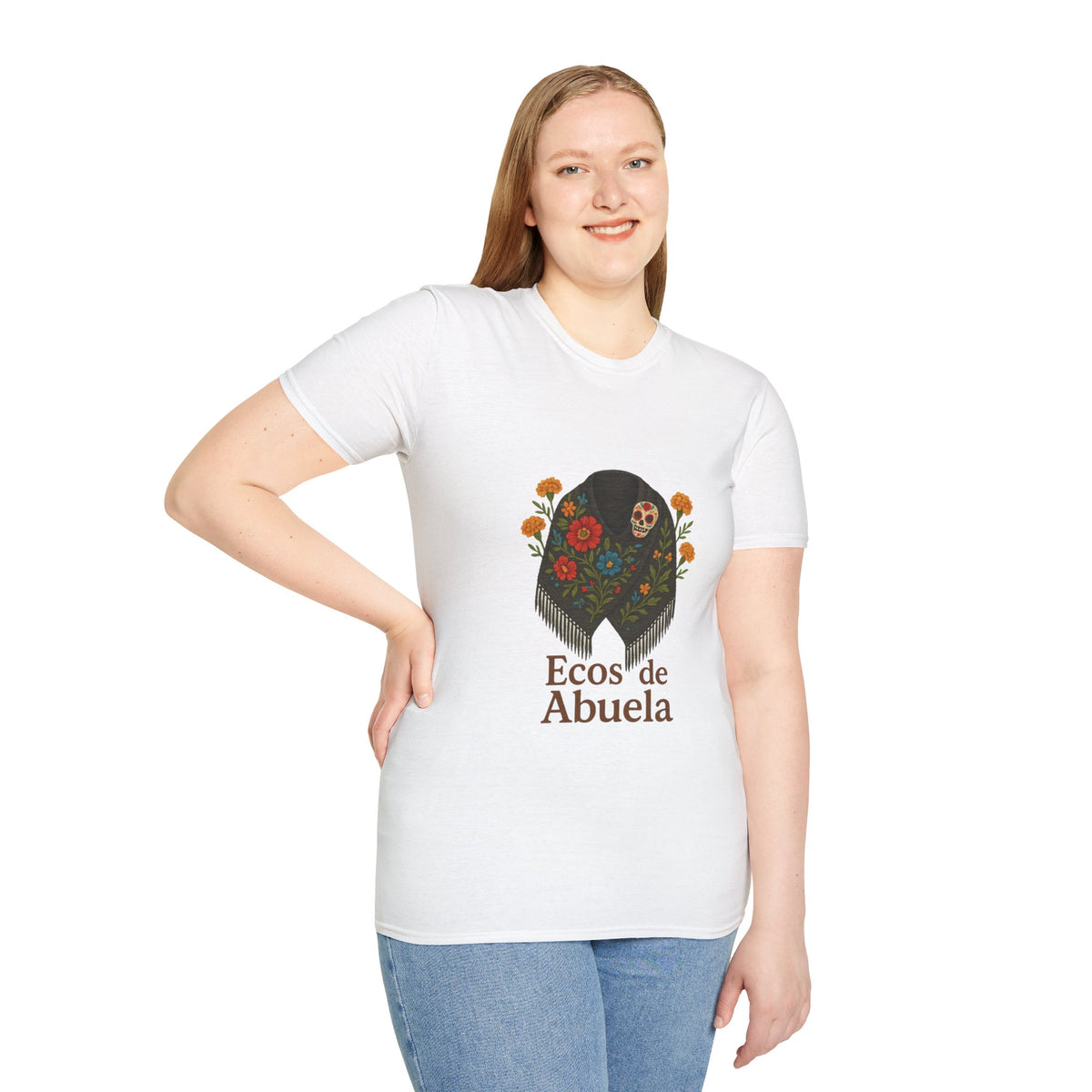 'Ecos de Abuela' Floral Graphic T-Shirt — Spanish Grandma Gift - Trending Now - October 2026