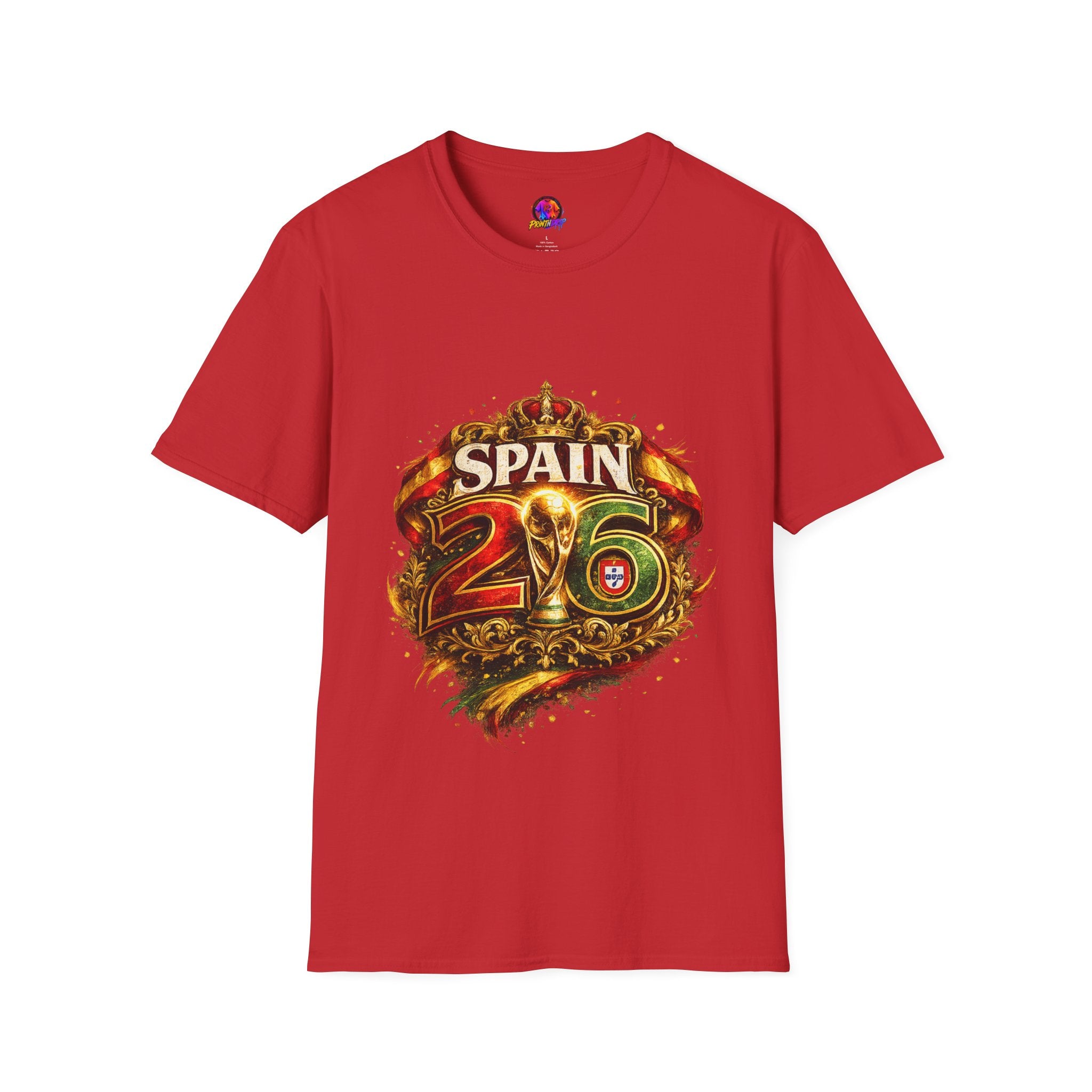 Spain 26 Graphic T-Shirt — Vintage Crowned Soccer Fan Tee