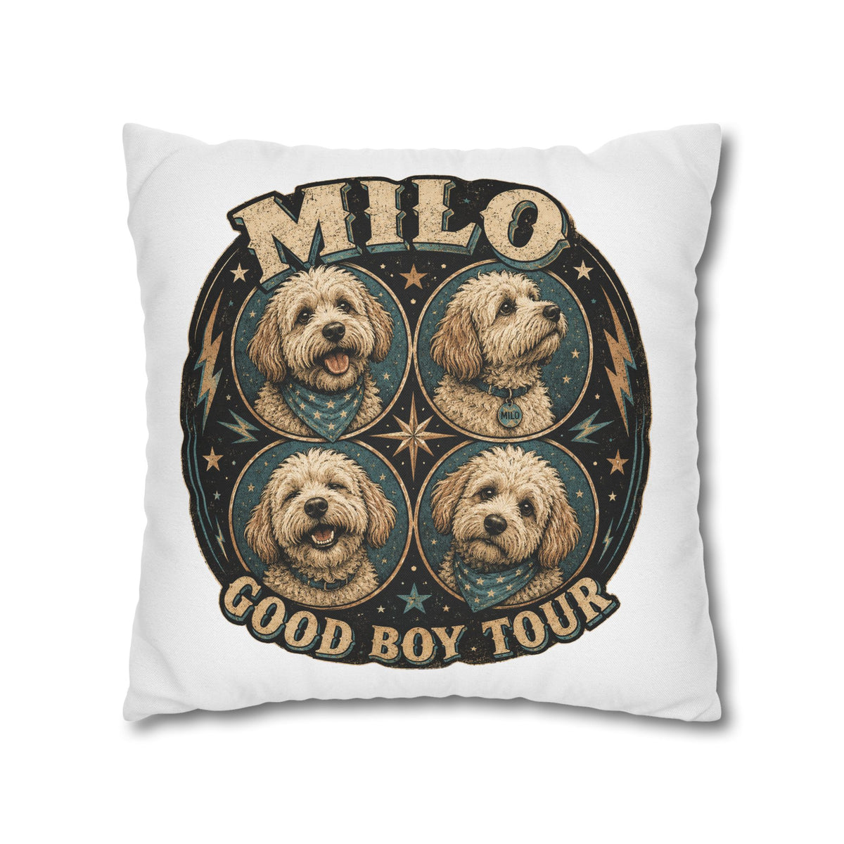 Milo "Good Boy Tour" Decorative Pillowcase Milo Bailey Dog Dad Mom