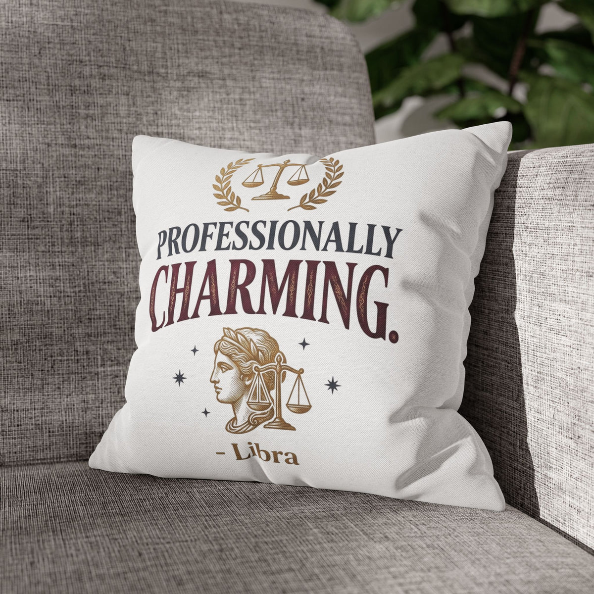 Libra Zodiac Professionally Charming Spun Polyester Square Pillowcase