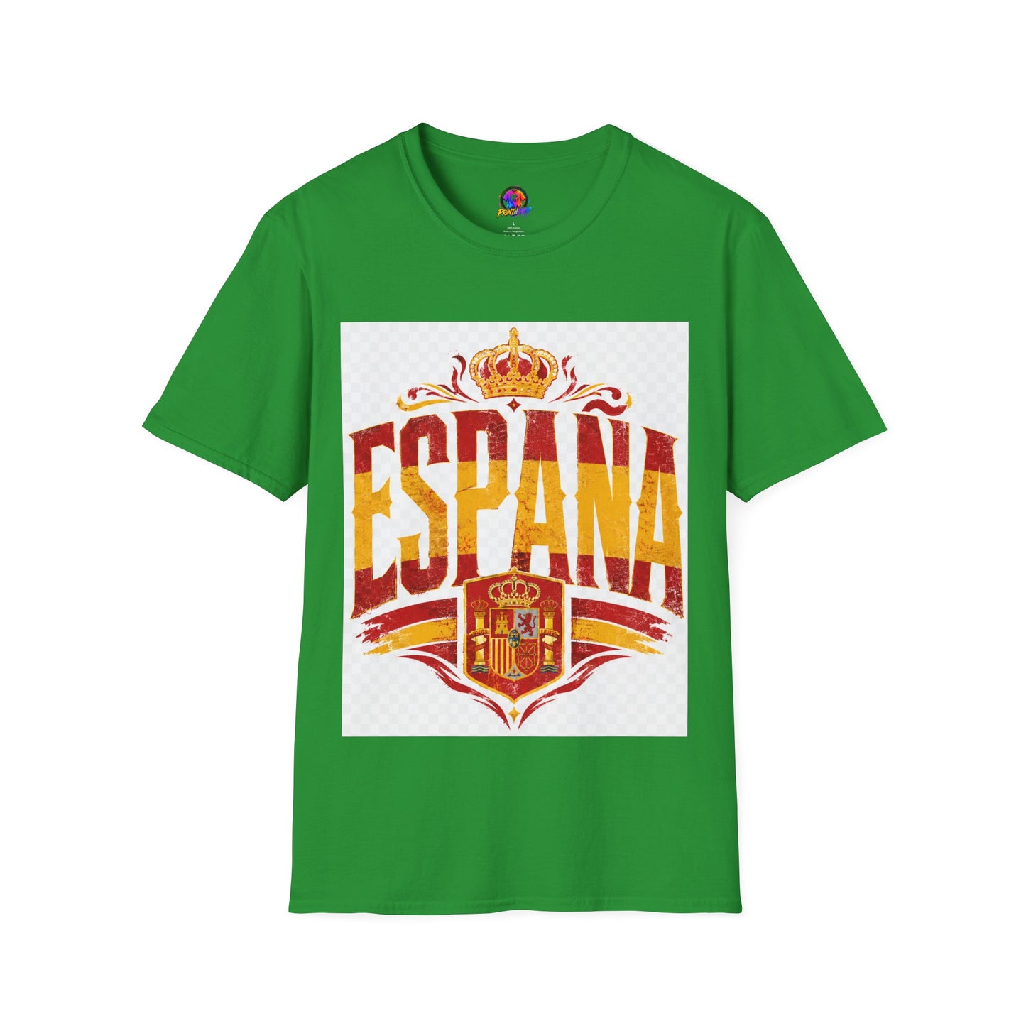 Spain Crown Graphic T-Shirt — Spanish Flag Vintage Crest Tee