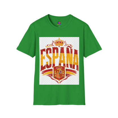 Spain Crown Graphic T-Shirt — Spanish Flag Vintage Crest Tee