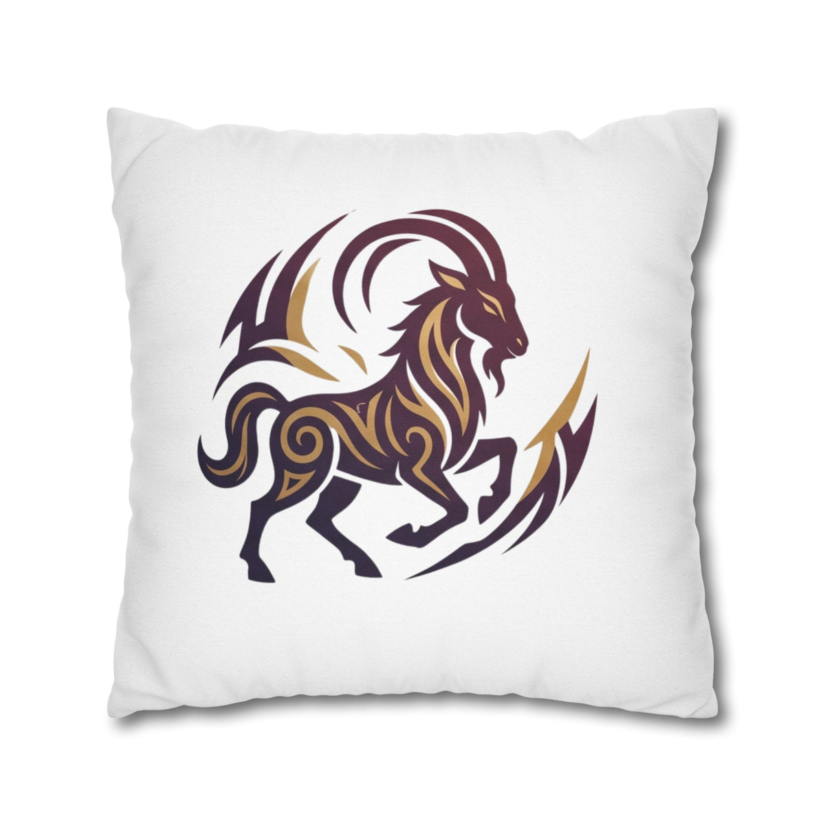 Capricorn Tribal Goat Decorative Pillowcase — Zodiac Accent Pillow