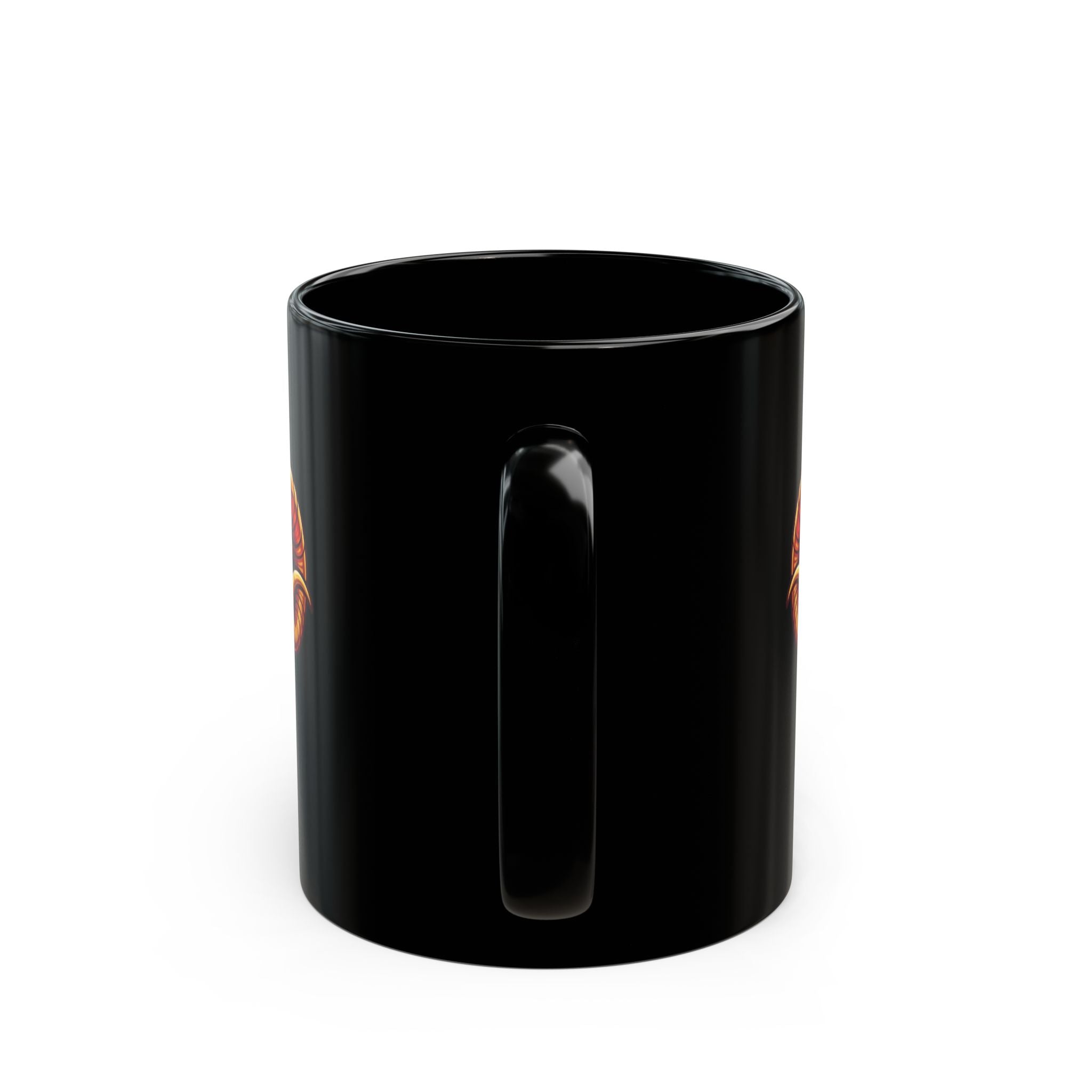 Ram Skull Black Mug — Bold Horned Goat Art Coffee Cup