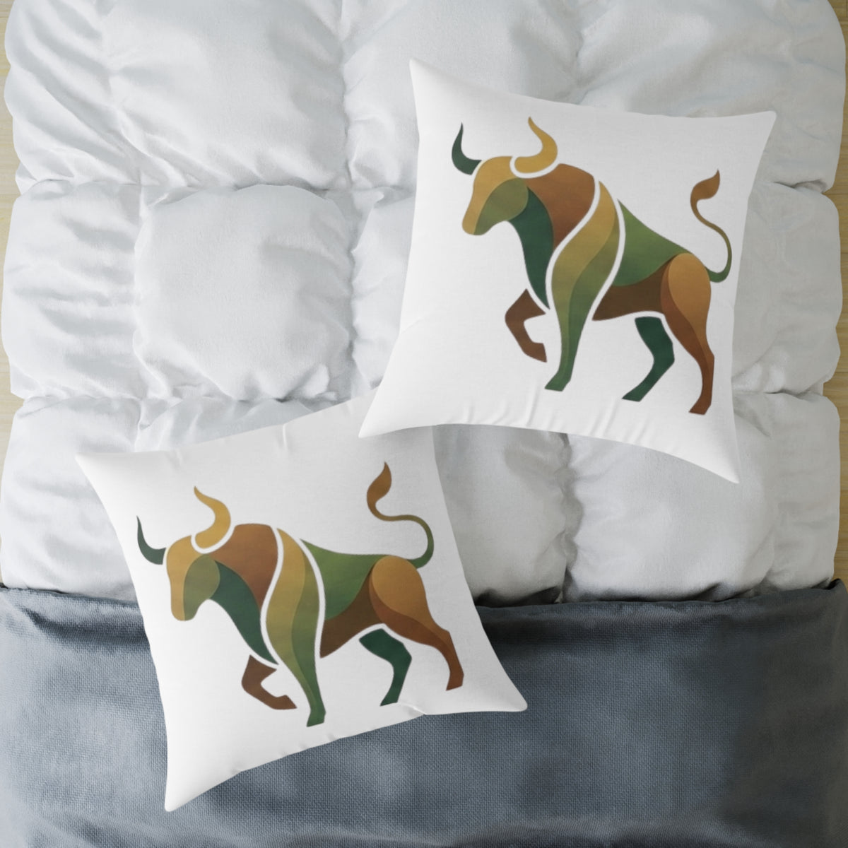 Zodiac Taurus Bull  Astrological Square Poly Canvas Pillow