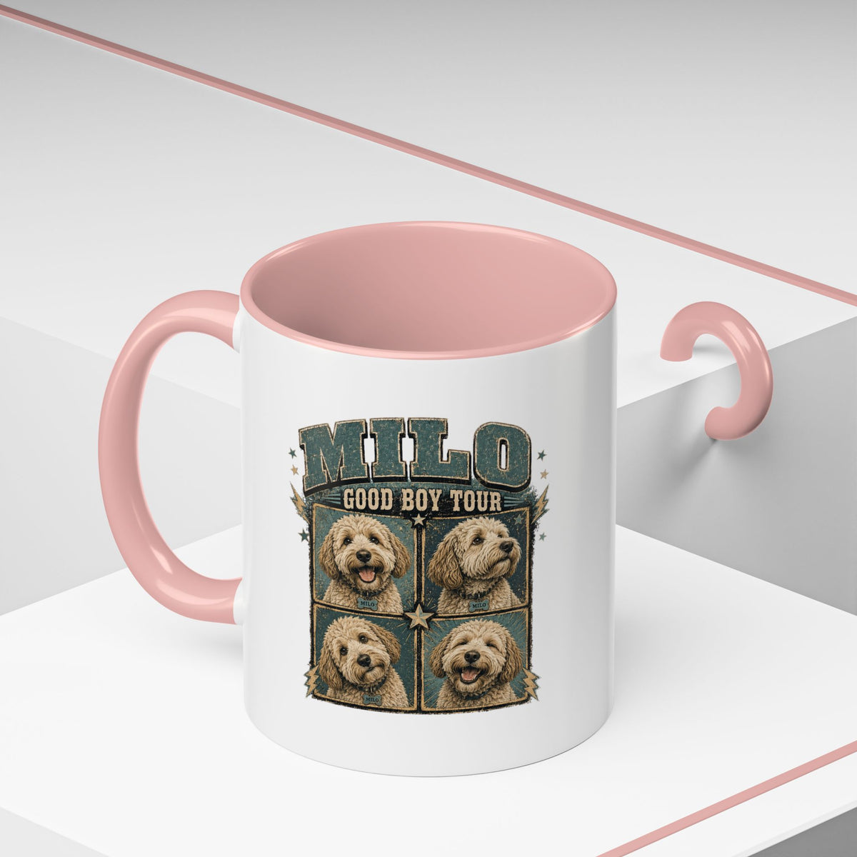 Milo Bailey Dog Dad Mom Milo 'Good Boy Tour' Accent Coffee Mug – Personalized Dog Photo Tribute