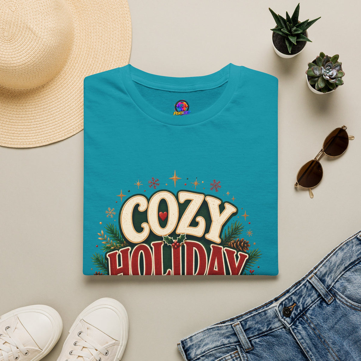 Cozy Holiday Club T-Shirt — Festive Christmas Cozy Cocoa Graphic Tee