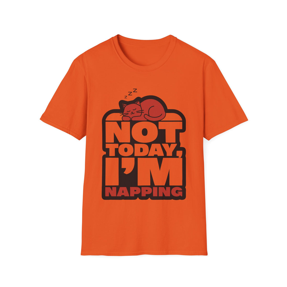 Not Today I'm Napping Orange Cat Tee - Funny Lazy Kitten Bubble Graphic T-Shirt - Trending Now - September 2026