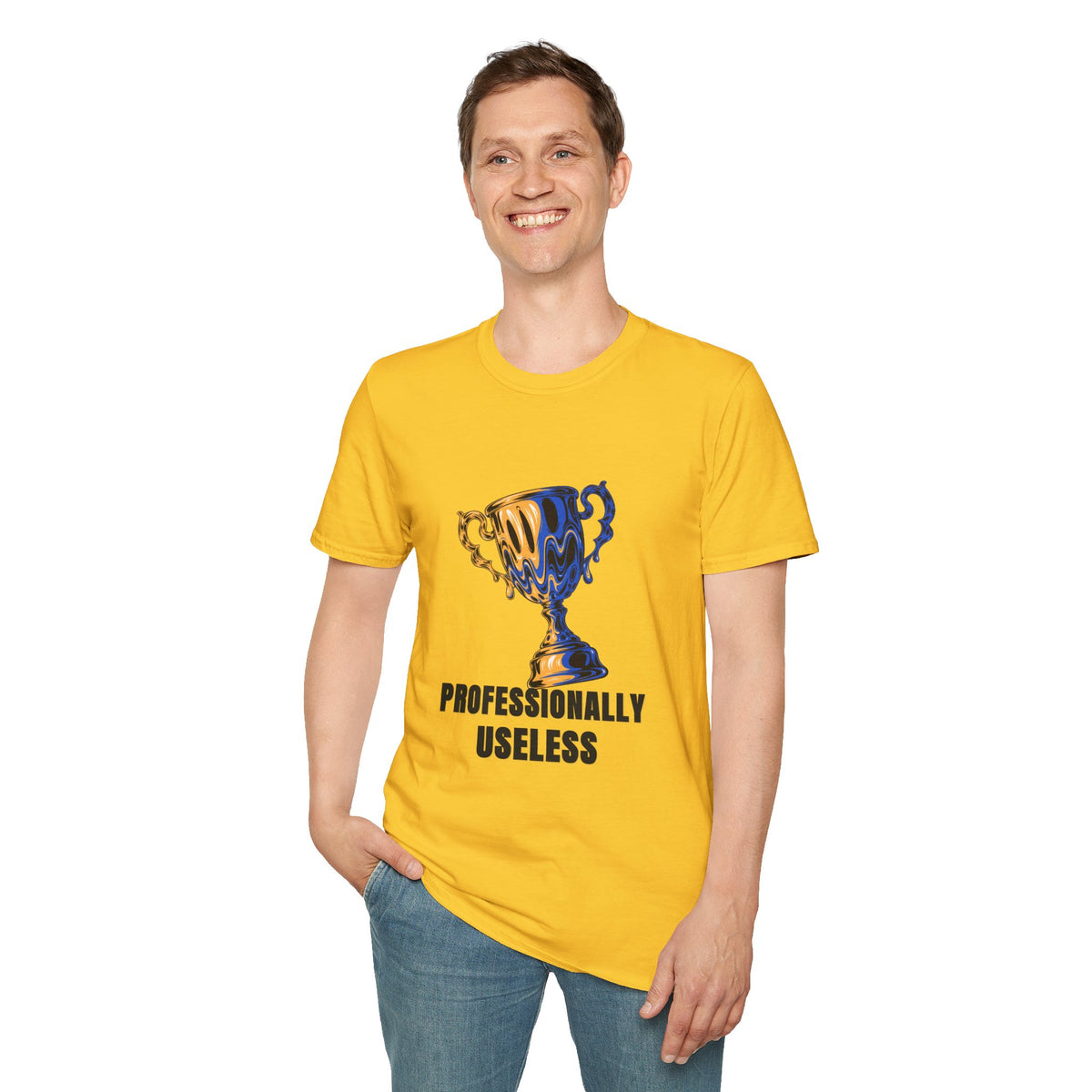 Professionally Useless T-Shirt — Retro Melting Trophy Graphic Tee - Trending Now - August 2026