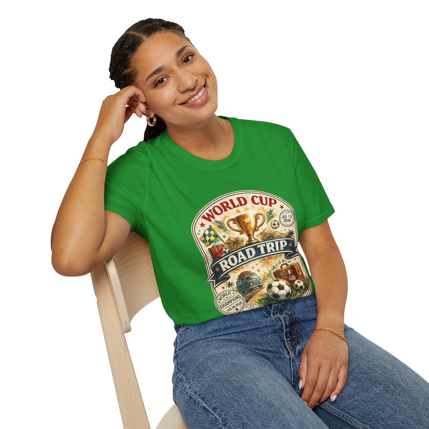 World Cup Road Trip T-Shirt — Vintage Soccer Trophy Design