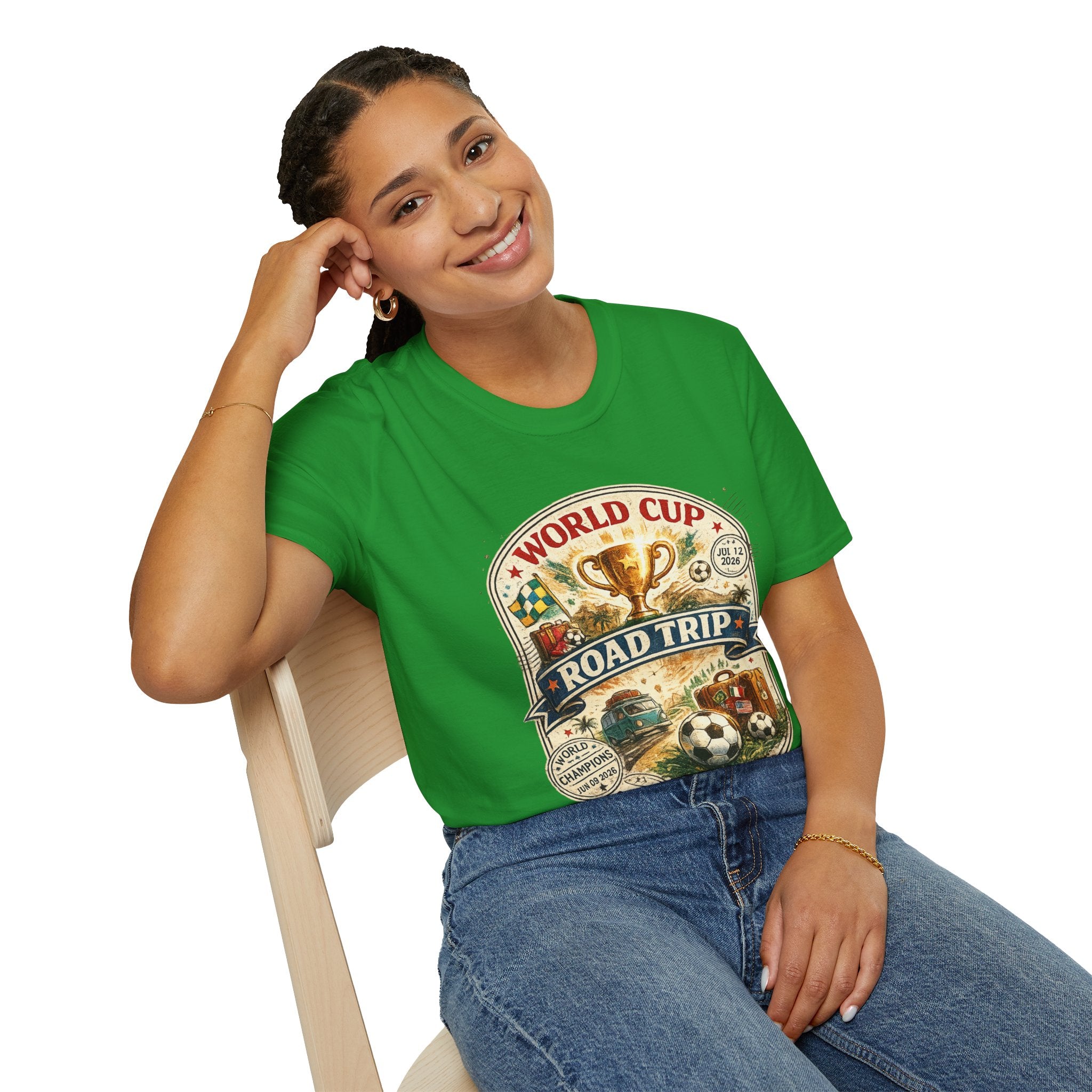 World Cup Road Trip T-Shirt — Vintage Soccer Trophy Design