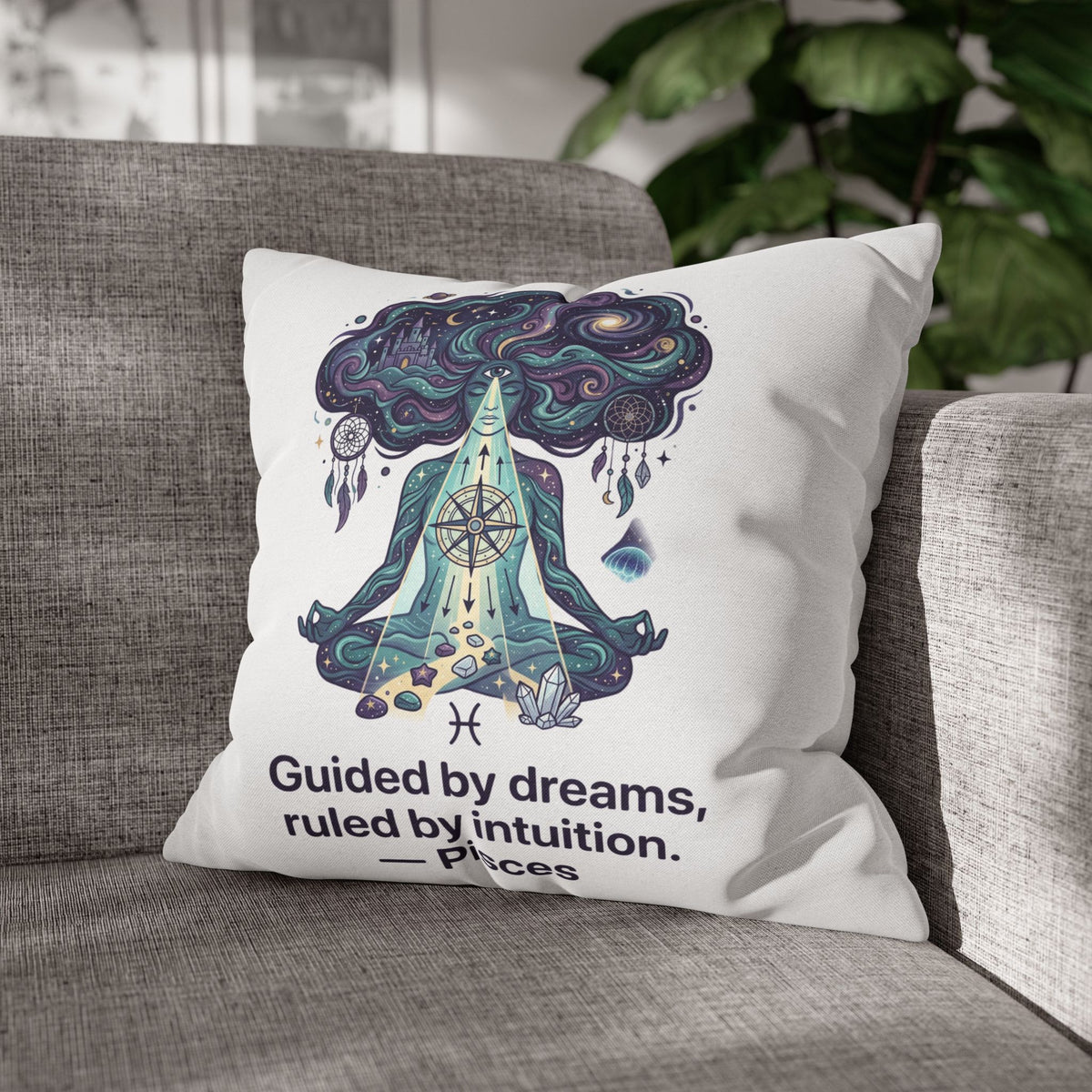 Pisces Meditation Pillowcase — "Guided by dreams, ruled by intuition"