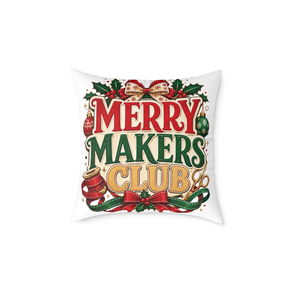 Christmas Merry Makers Club Holiday Throw Pillow
