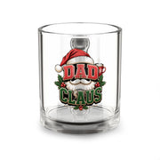 Christmas Glass Mug 10 oz Dad Claus 10oz Glass Mug — Christmas Santa Dad Coffee Cup, Holiday Gift for Fathers