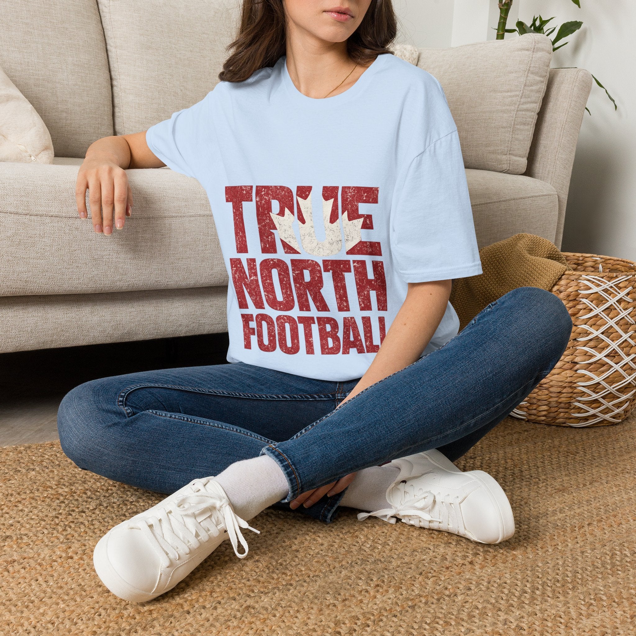 Canada True North Football T-Shirt — Vintage Canadian Leafs Sports Tee